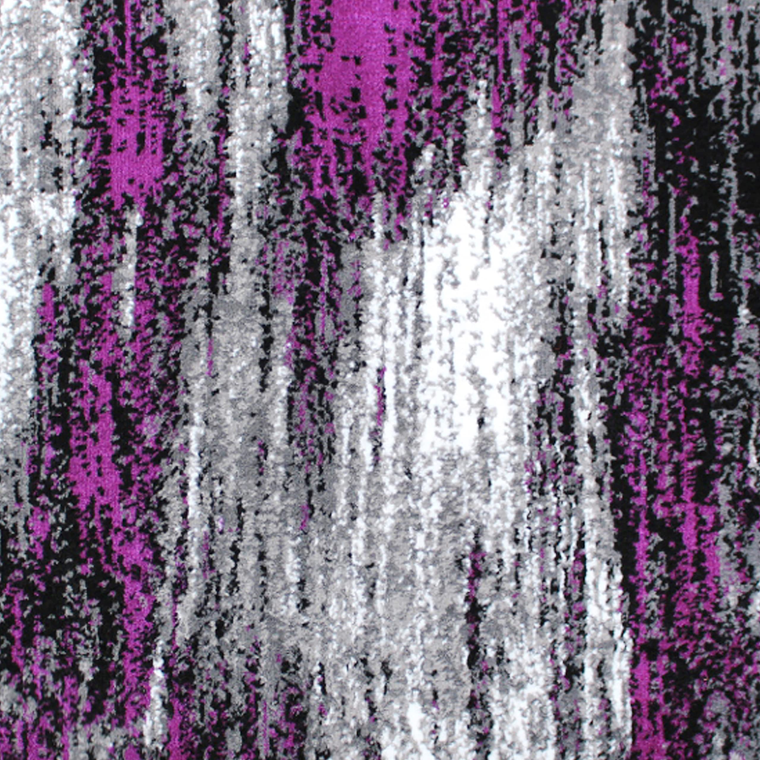 Flash Furniture Rylan Collection Scraped Pattern High Pile Purple Olefin Area Rug 2' x 3' with Jute Backing - Soft Plush Rug for Hallway, Entryway, Bedroom & Living Room Decor