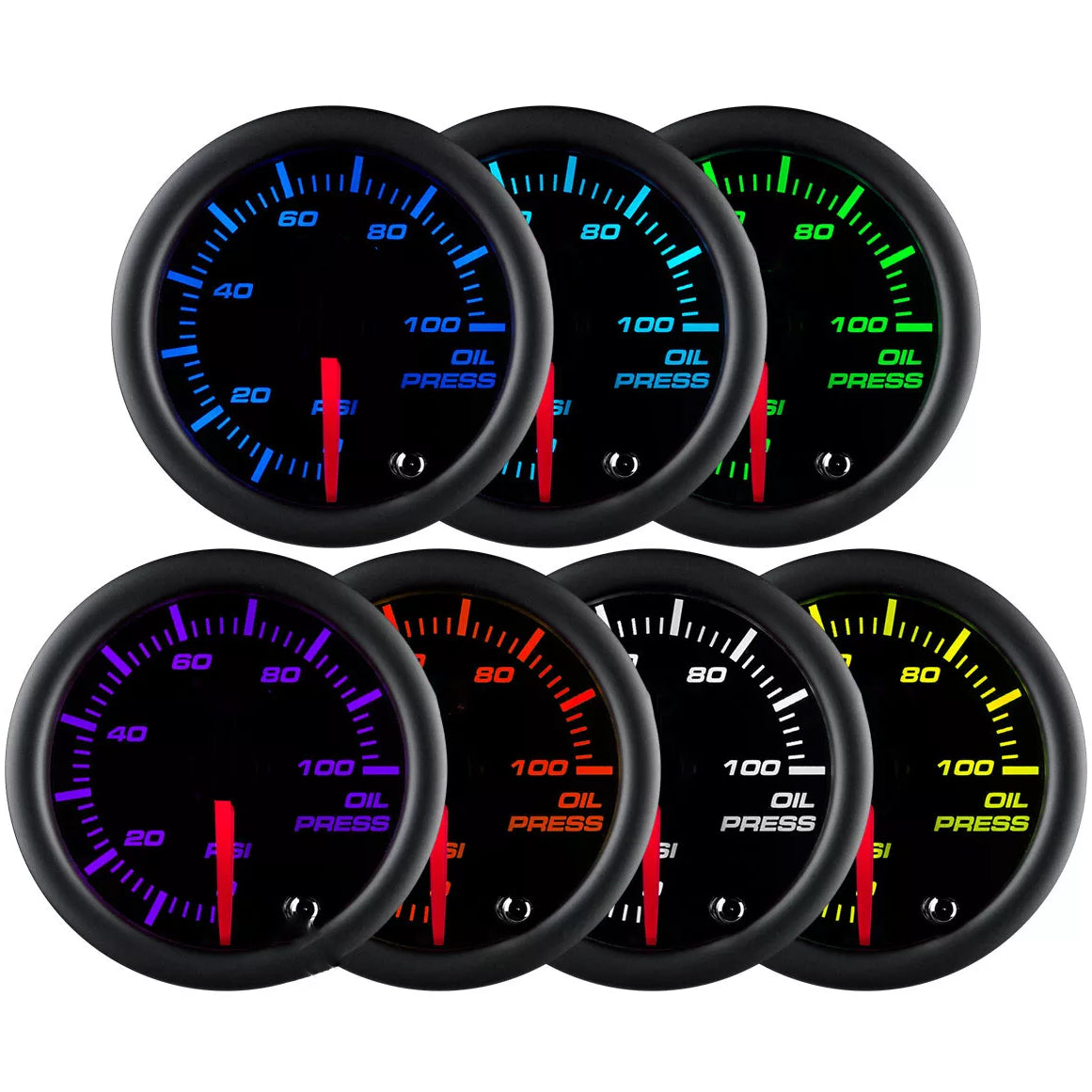 2 Inch Engine Oil Pressure Gauge 1/8 NPT Electronic PSI Sensor Kit - Automotive Performance Monitoring for Cars, Trucks & Motorcycles