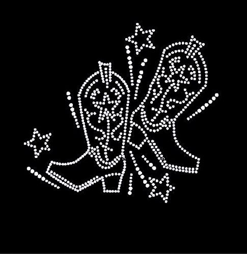 Boots & Stars #4 Rhinestone Iron-On T-Shirt Design | Western Style DIY Decoration for Women & Kids | Perfect for Parties, Festivals & DIY Craft Projects
