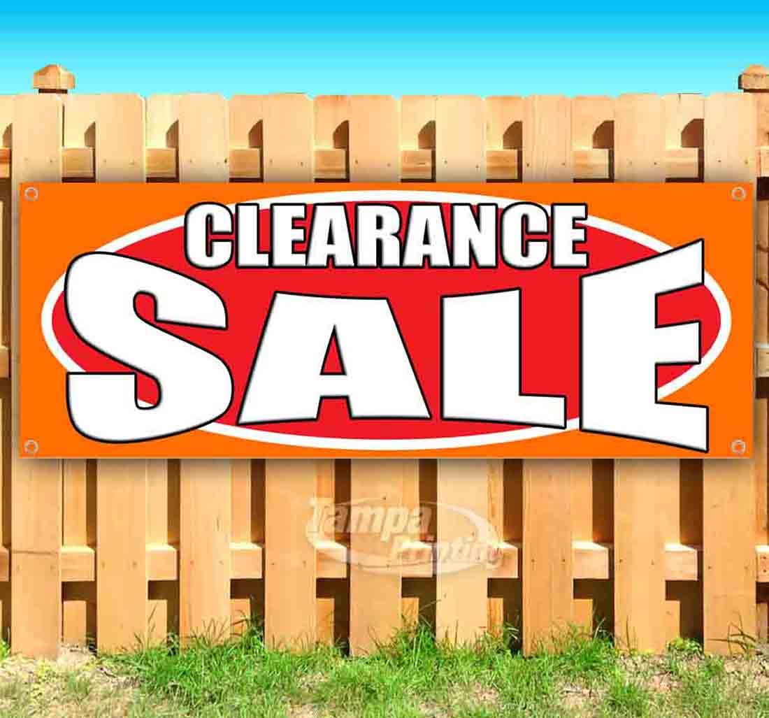 13 oz Heavy-Duty Vinyl Clearance Banner - Single-Sided with Metal Grommets | Durable Non-Fabric Sign for Store Sales, Events & Promotions | Perfect for Retail Displays, Grand Openings & Seasonal Clearance