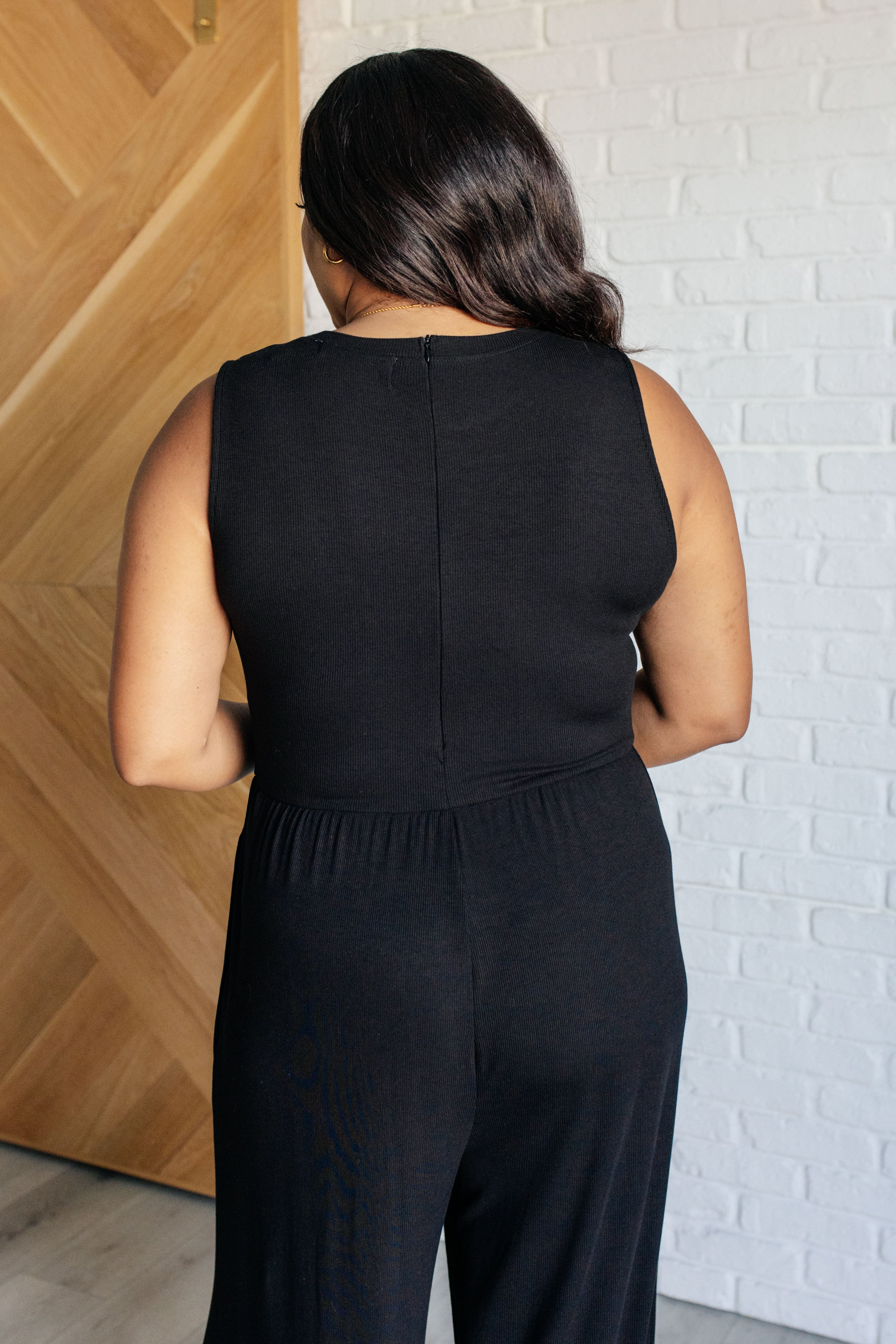 Hilary Wide Leg Jumpsuit for Women - Black Stretchy Comfortable Romper | Perfect for Casual Outings, Office Wear & Date Nights