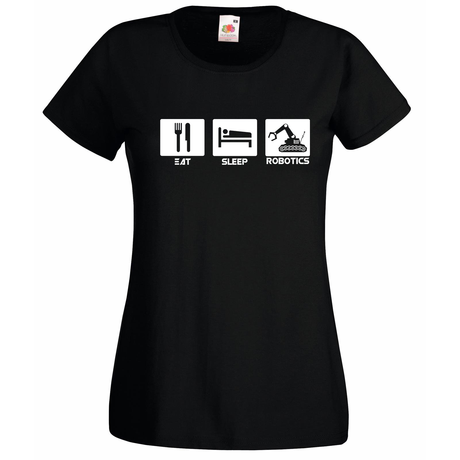 Women's Robotics T-Shirt - Eat Sleep Robotics Engineer Tee | Funny Robot Lover Gift for Women | Perfect for STEM Events, Tech Conferences & Casual Wear