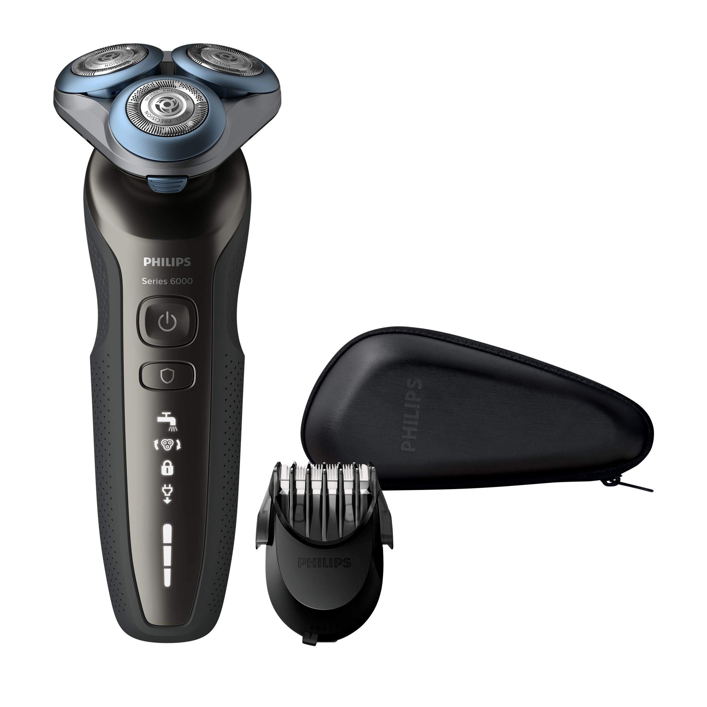 Philips Series 6000 S6640/44 Electric Shaver for Men - Black | Wet & Dry Cordless Razor with ComfortCut Blades | Perfect for Travel & Daily Grooming