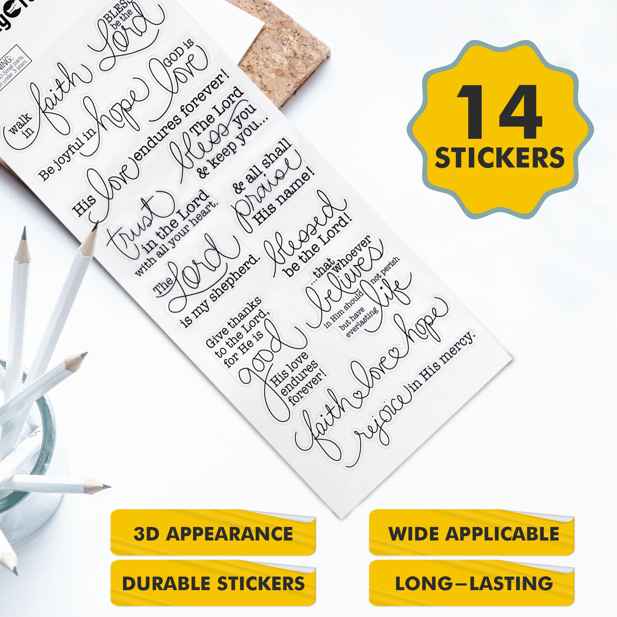 Religious Christian Bible Stickers - Inspirational Prayer Faith Scripture Stickers for Bible Journaling, Scrapbooking & Planner Decor - Perfect for Bible Study, Prayer Journals & Gift Giving