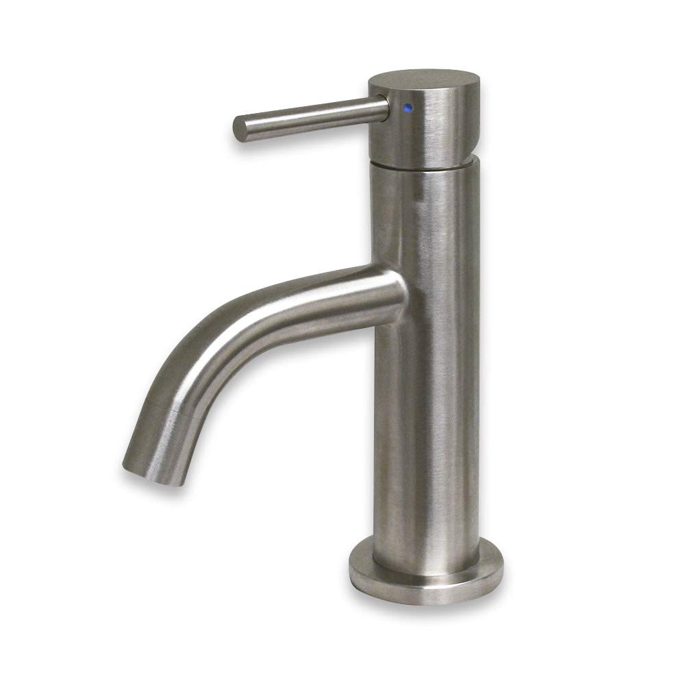 Waterhaus Solid Stainless Steel Single Lever Small Lavatory Faucet - Compact Bathroom Sink Faucet for Powder Room, Guest Bath & Small Spaces