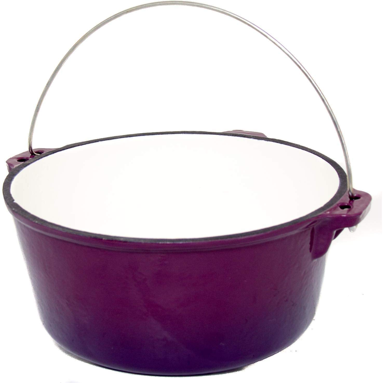 12-Quart Enameled Cast Iron Dutch Oven with Lid - Purple & Gold (GL10489PG) - Perfect for Braising, Stewing & Baking - Ideal for Family Dinners & Outdoor Cooking