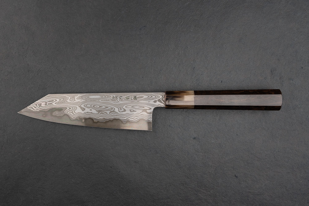 Premium 180mm Damascus Bunka Knife by Satoshi Nakagawa & Naohito Myojin - Japanese Kitchen Knife for Slicing, Dicing & Precision Cooking