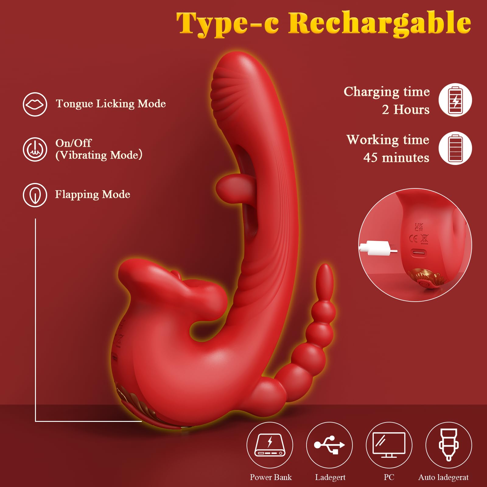 Rose Vibrator for Women - 9 Speed Thrusting Dildo with Clitoral Stimulator, Adult Sex Toy for Solo & Couples Play - Perfect for Bedroom Fun, Romantic Nights & Self-Care Moments