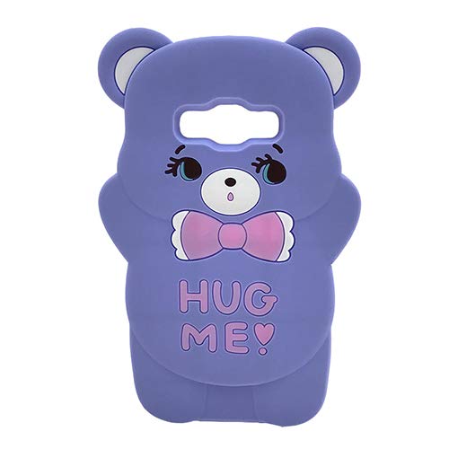 **Samsung Galaxy J7 (2015) Bear Phone Case - 3D Cartoon Animal Design, Cute Soft Silicone Kawaii Cover for Kids & Teens - Protective Case for Boys & Girls (Blue) - Perfect for School, Play & Everyday Use**