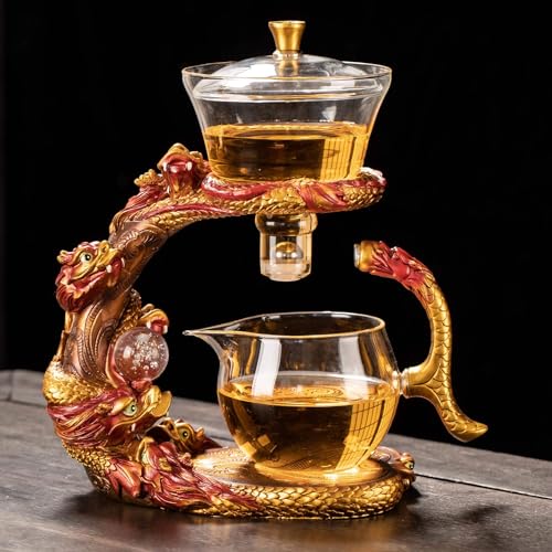 Red golden teapot
