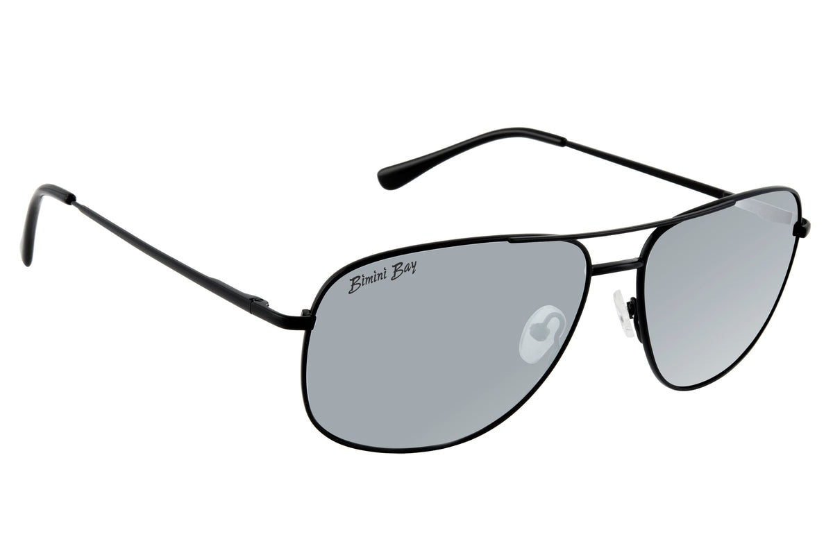 Aviator Sunglasses for Men & Women - Gloss Black Frame with Smoke Silver Lens (Size 4) - Perfect for Driving, Outdoor Activities & Fashion Accessories