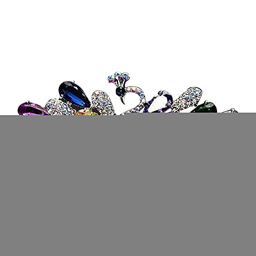 Sparkling Peacock Rhinestone Crystal Hair Clips for Women - Large Size Hair Accessories with 8 Color Options - Perfect for Parties, Weddings, and Special Occasions