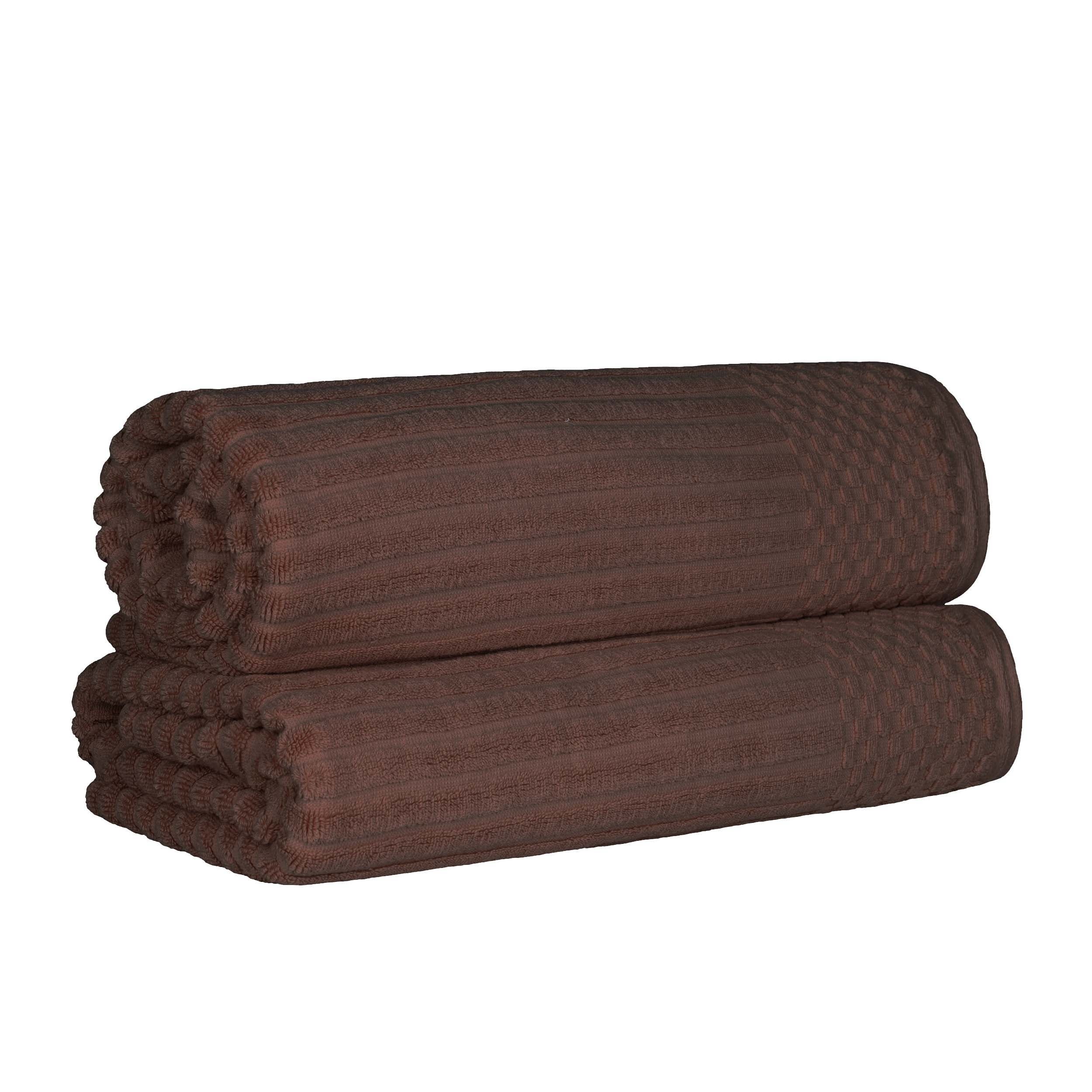 Premium Cotton Ribbed Textured Bath Towel Set - Ultra Absorbent 2-Piece Bath Sheet Set for Spa, Beach & Luxury Bathroom Use