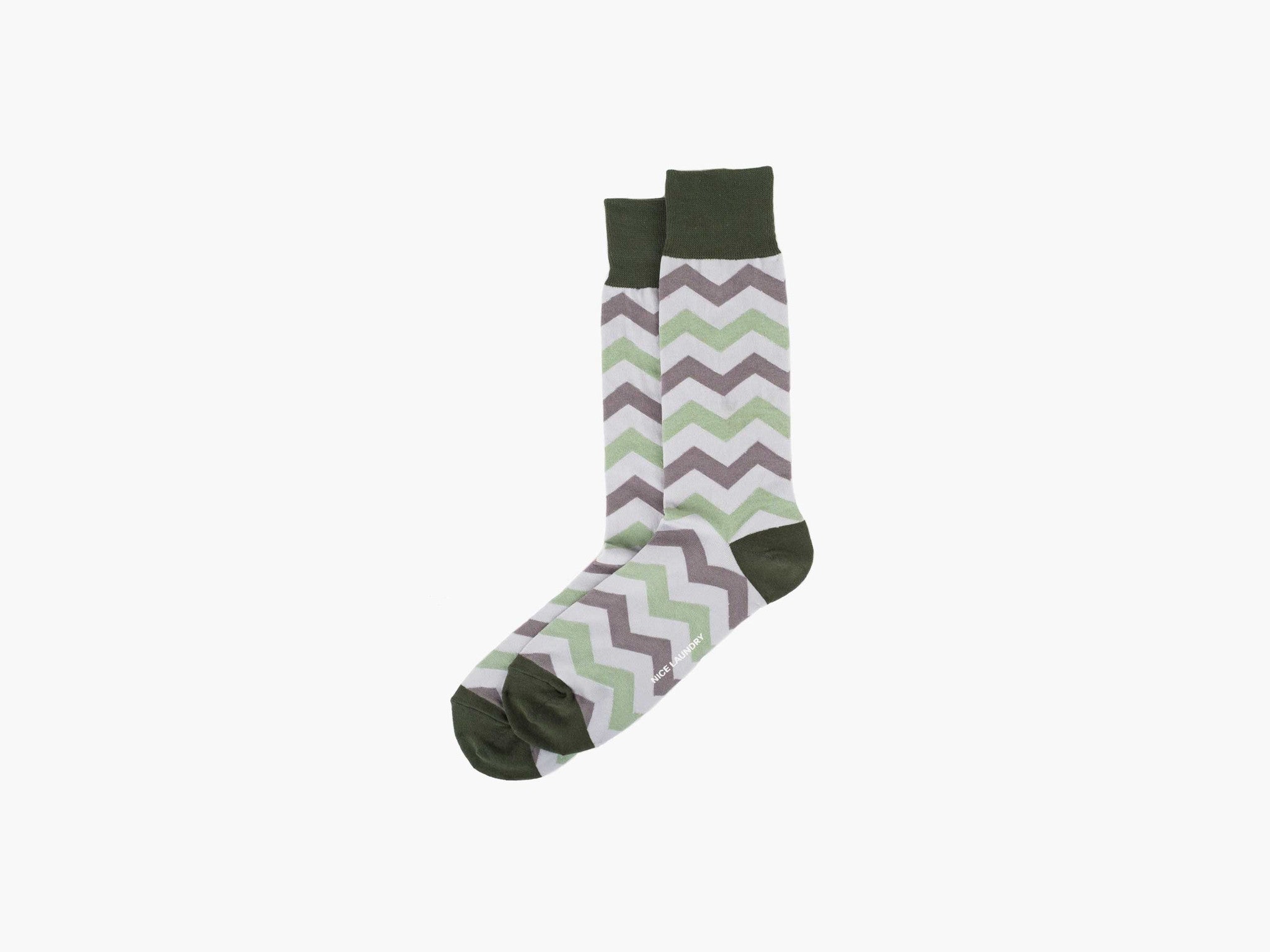 Chevron Pattern Green and Grey Rug - Soft Non-Slip Area Carpet for Living Room, Bedroom, Nursery & Office Decor