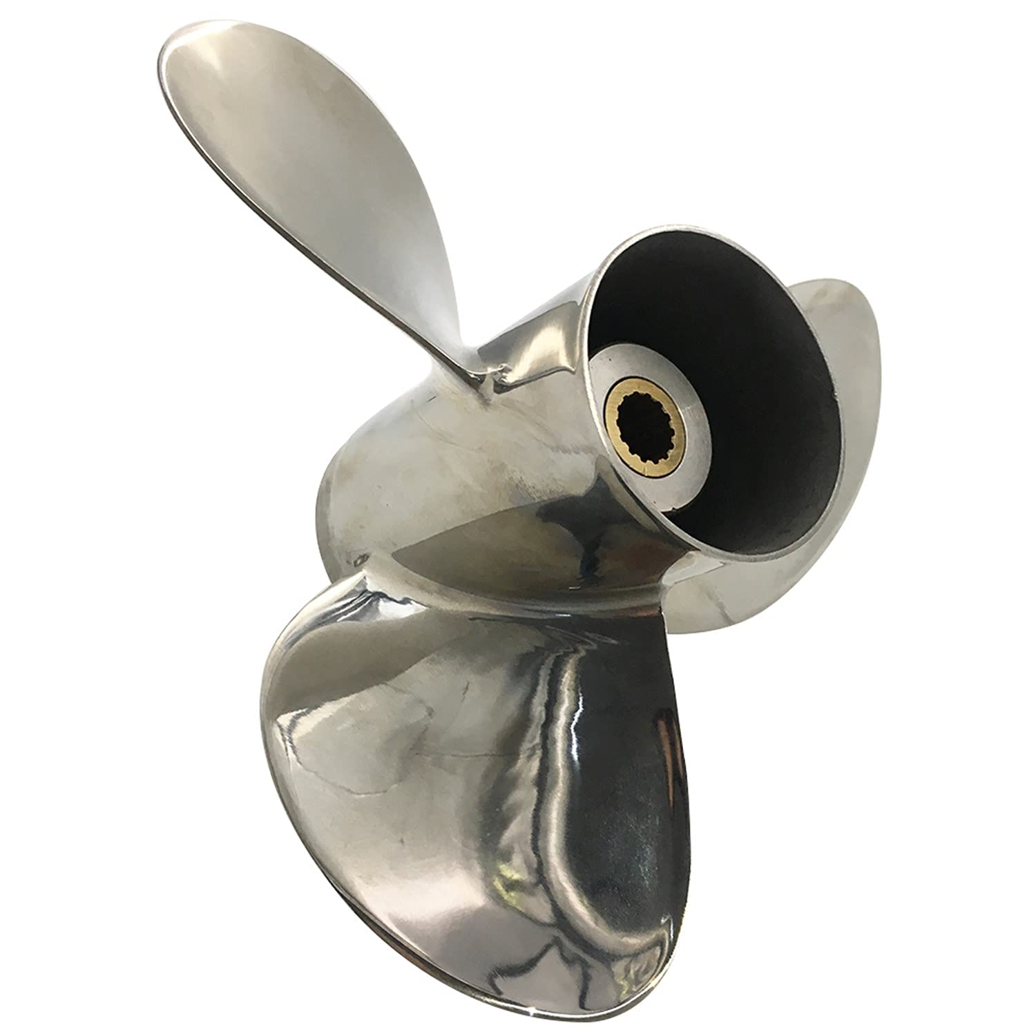 CAPTAIN Propeller for Mercury Outboard Engine 9.9HP 15HP 20HP - 14 Tooth Spline Stainless Steel Replacement Boat Propeller - Perfect for Fishing, Boating & Marine Activities