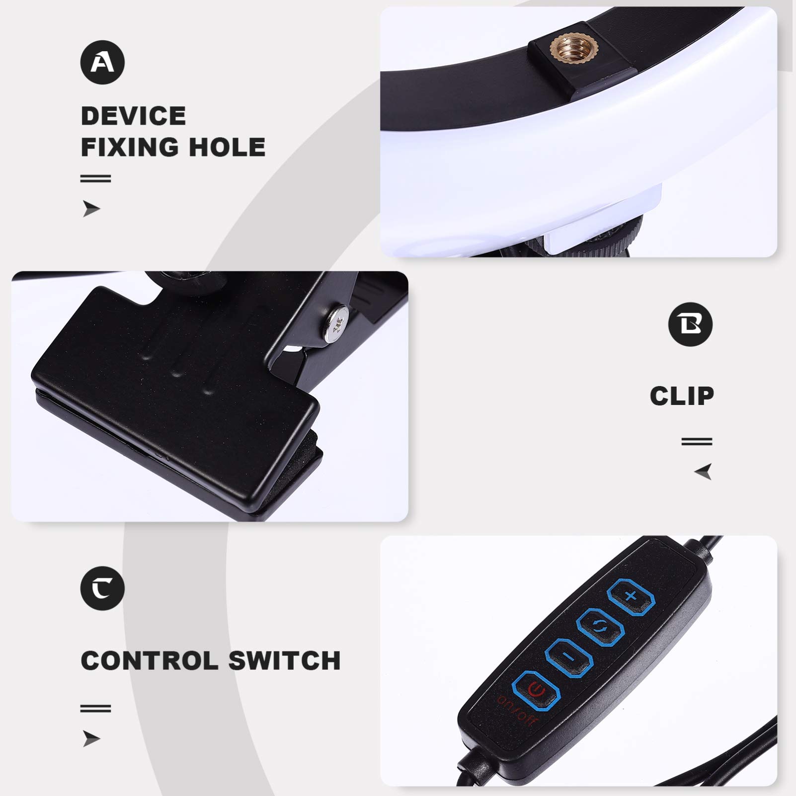 Jojofuny Selfie Ring Light with Clip - 10