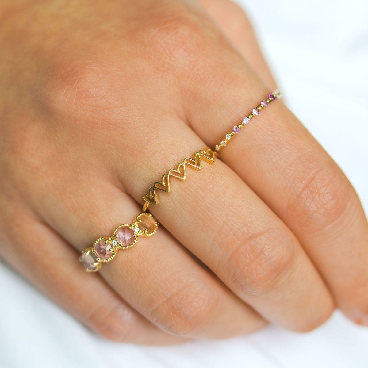 Five Hearts Ring - Elegant Stackable Rings for Women, Perfect for Valentine's Day Gifts & Anniversary Jewelry | Ideal for Romantic Dates, Proposals, and Special Occasions