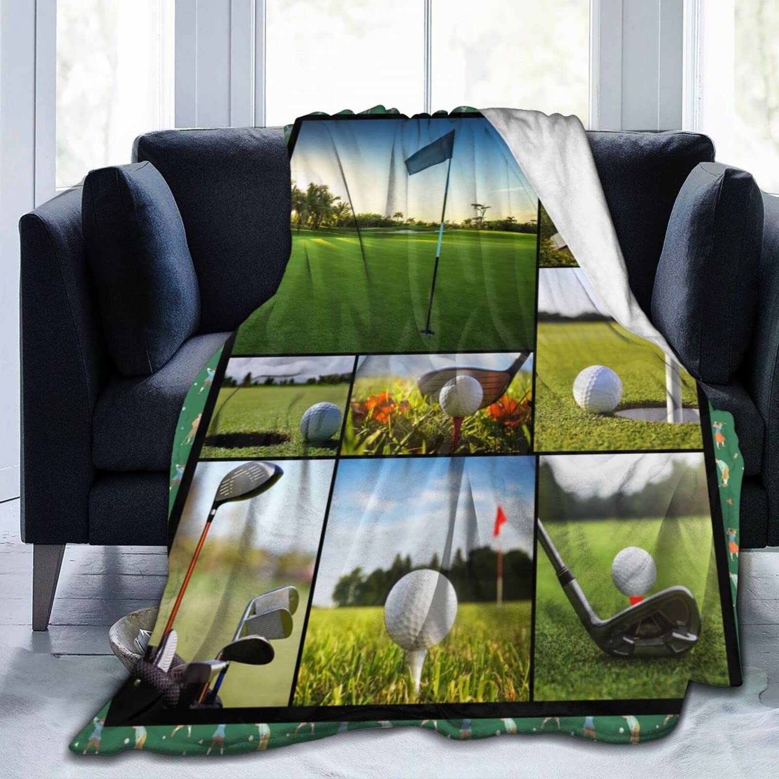 Premium Golf Bed Throw Blanket - Ultra Soft & Lightweight All-Season Blanket for Men & Women (50