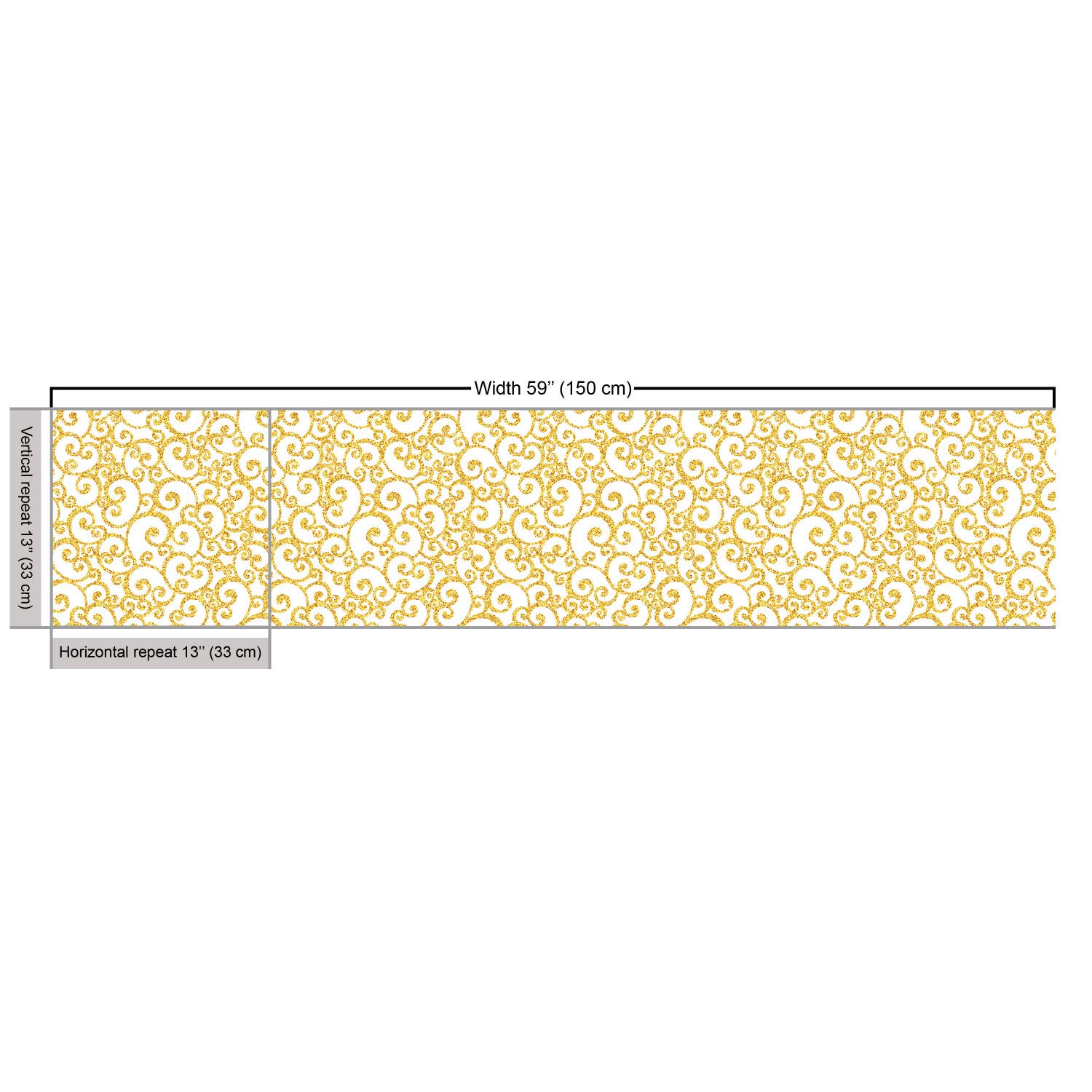 Ambesonne Victorian Floral Fabric - Golden Yellow Ivy Swirls for Upholstery & Home Decor | Antique Motif Fabric by The Yard