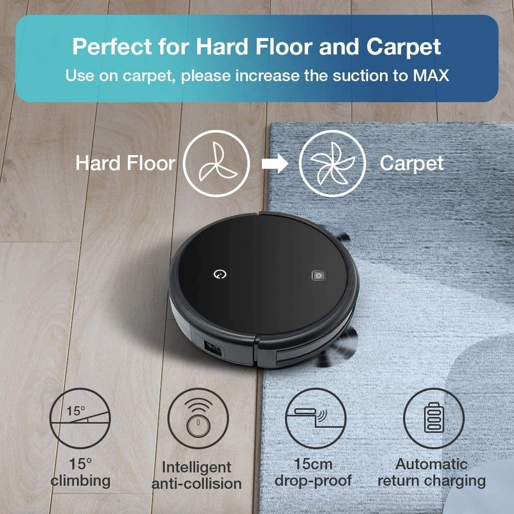 Smart Robot Vacuum Cleaner for Pet Hair - Powerful Suction for Hard Floors & Low Pile Carpets | Ideal for Home, Kitchen & Pet Owners | Automatic Cleaning for Busy Lifestyles