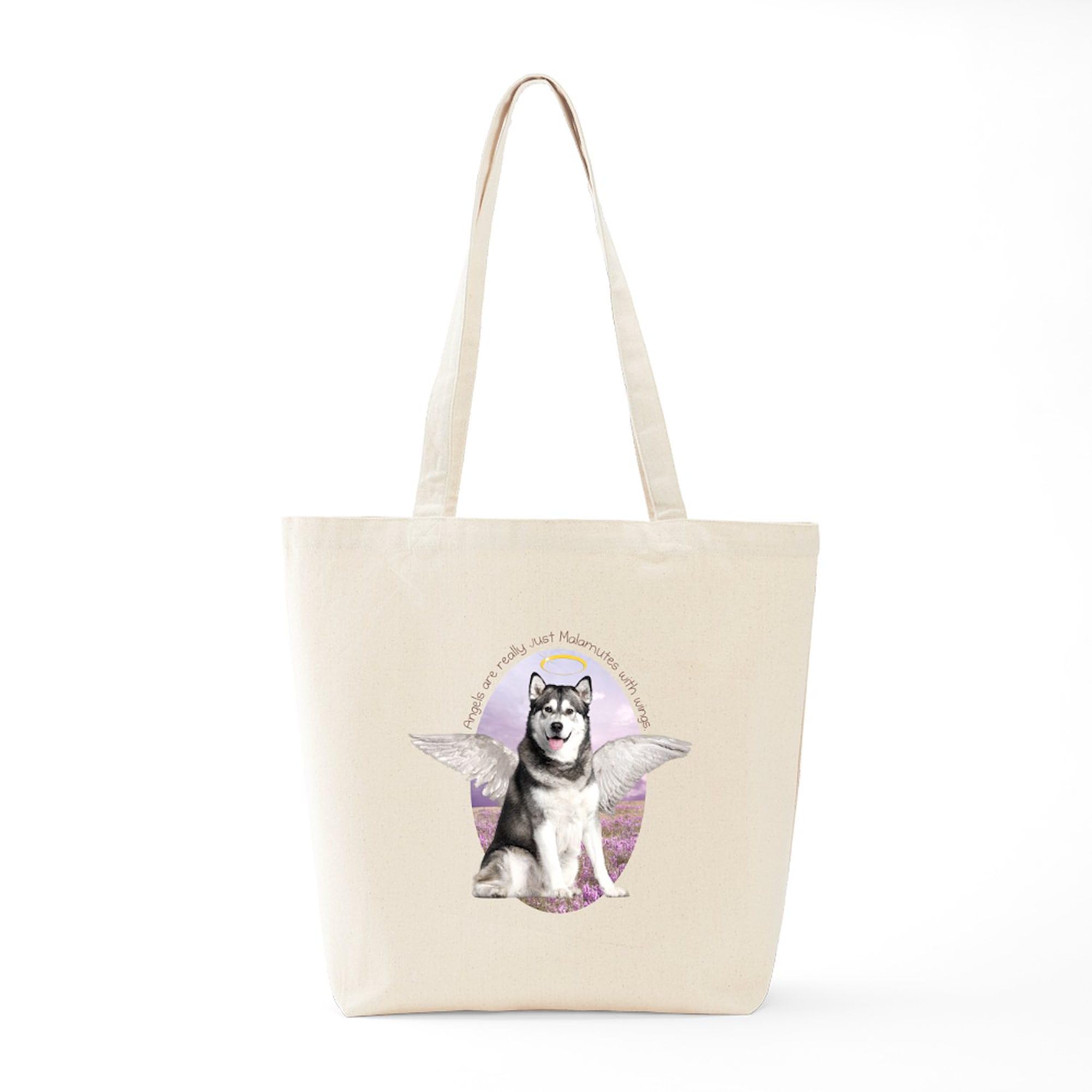 CafePress Malamute Angel Tote Bag - Natural Canvas Reusable Shopping Bag for Groceries, Beach & Everyday Use