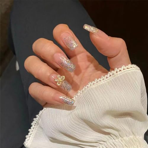 Nude French Tips Glitter A01