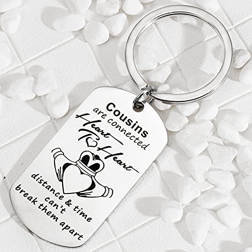 Heart to Heart Cousin Keychain - Thoughtful Birthday & Christmas Gifts for Boys, Girls, Women & Men - Perfect for Family Reunions, Holiday Presents & Keepsakes