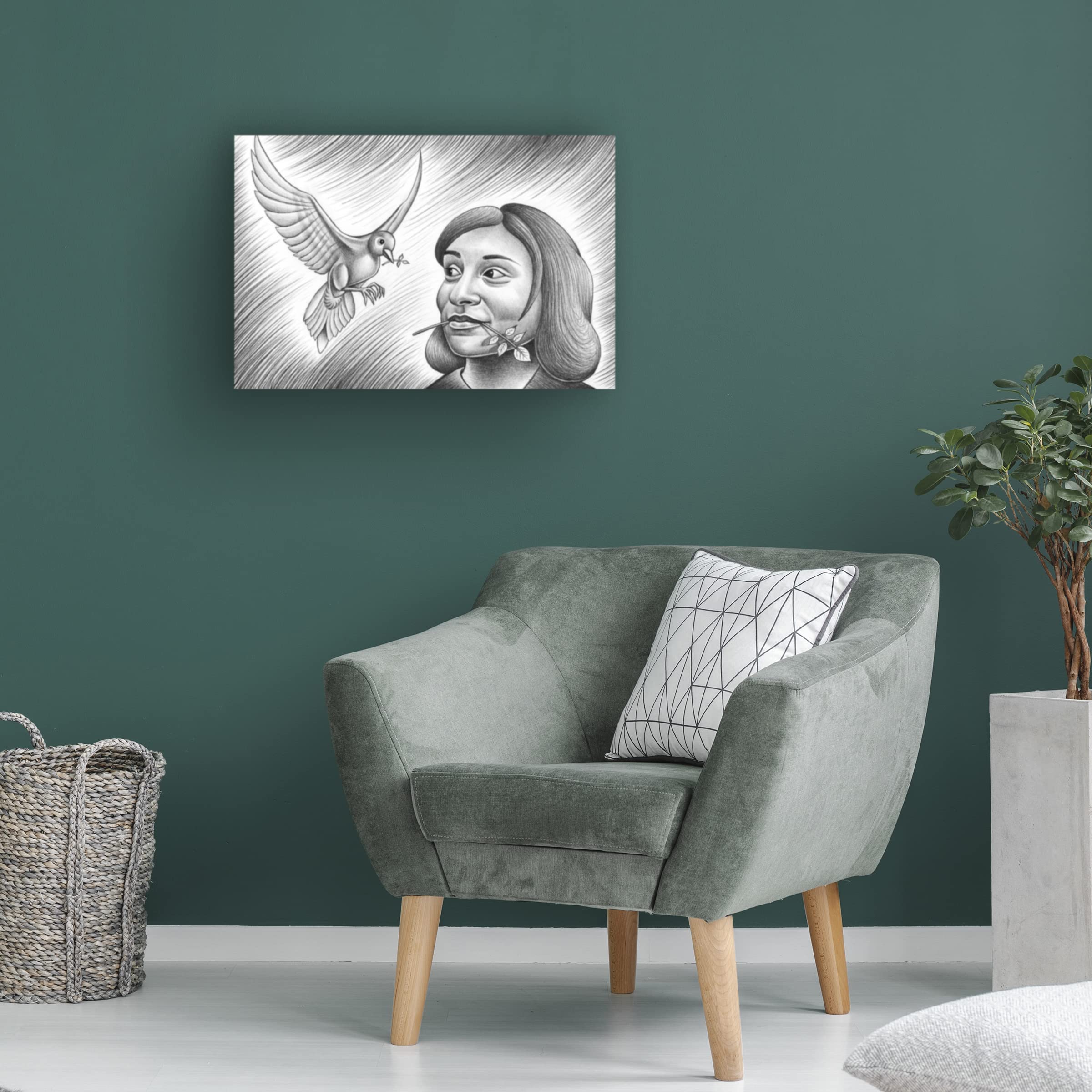 Ben Heine 'Dove Woman' Canvas Wall Art Print - Modern Home Decor for Living Room, Bedroom & Office - Trademark Fine Art Collection