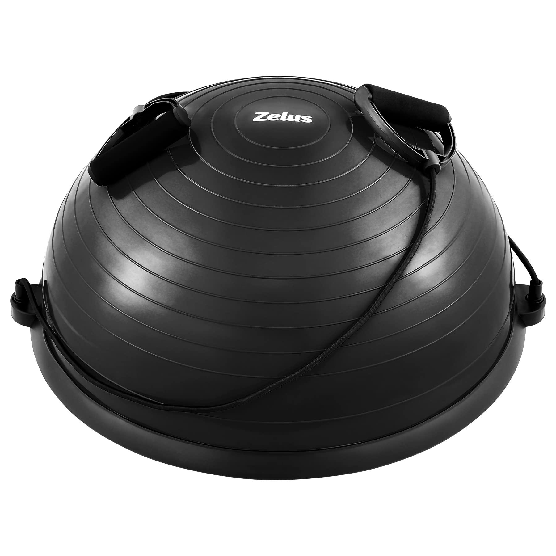 ZELUS 23 Inch Inflatable Balance Ball Trainer with Resistance Bands & Foot Pump - 330lb Capacity Stability Half Ball for Core Strength, Yoga, Home Gym Workouts - Perfect for Balance Training, Pilates & Physical Therapy Exercises
