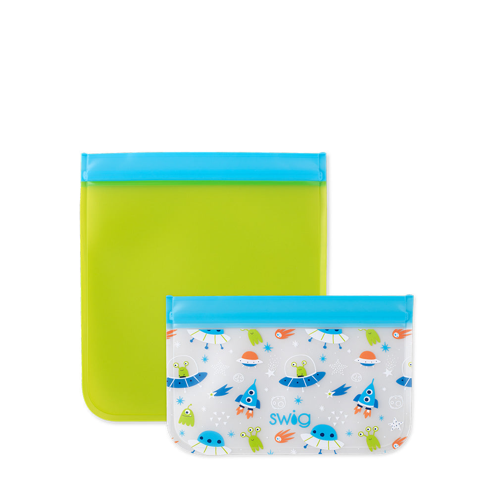 Space Camp Foldable Lunch Box Set - Reusable & Eco-Friendly Bento Box for Kids, Adults, School, Work & Picnics - Perfect for Meal Prep, Travel & Outdoor Activities