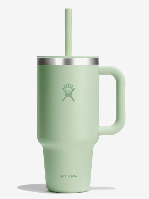 Hydro Flask 710ml (24oz) Insulated Stainless Steel Travel Tumbler with Leak-Proof Lid - Keeps Drinks Hot/Cold for Hours - Perfect for Hiking, Camping & Commuting - Aloe Green