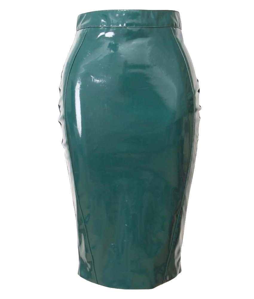 Sexy Turquoise PVC Pencil Skirt for Women - Pin-Up Style Fetish Skirt with Stretchy Comfort | Perfect for Cosplay, Burlesque Shows & Retro Fashion Outfits