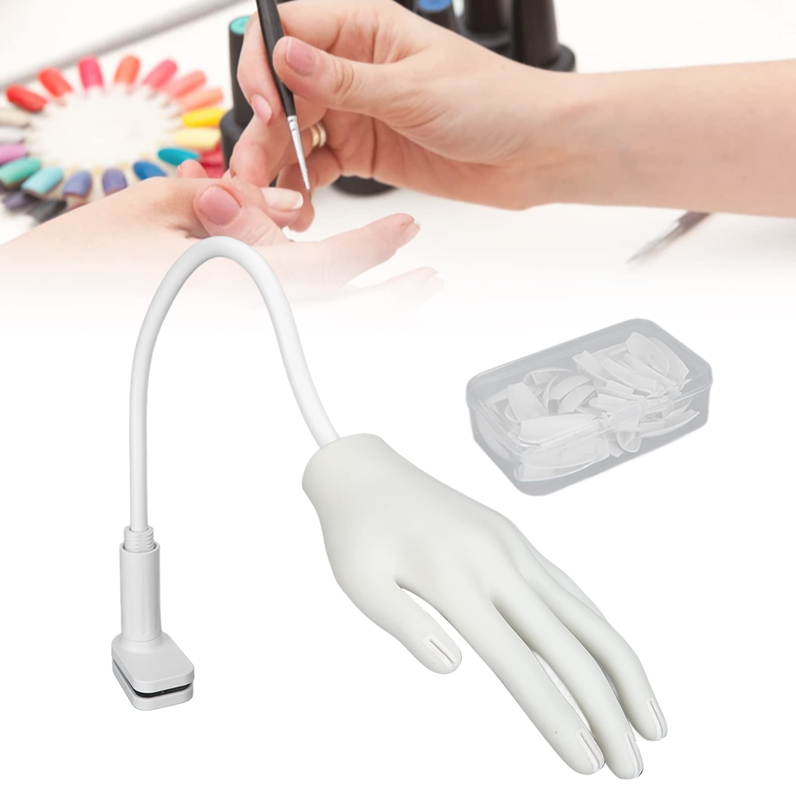 Professional Nail Practice Mannequin Hand with Bendable Joints - Reusable Nail Art Training Hand for Salon & Home Practice - Perfect for Nail Technicians, Students & DIY Enthusiasts