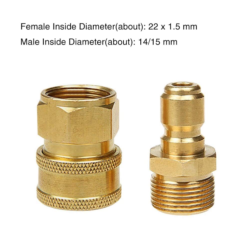 2-Pack Copper Quick Connect Hose Fittings - High Pressure Water Hose Coupler Adapter for Garden, Cleaning Machine & Outdoor Use - Easy Install Replacement Connector Set for Splitters & Tools