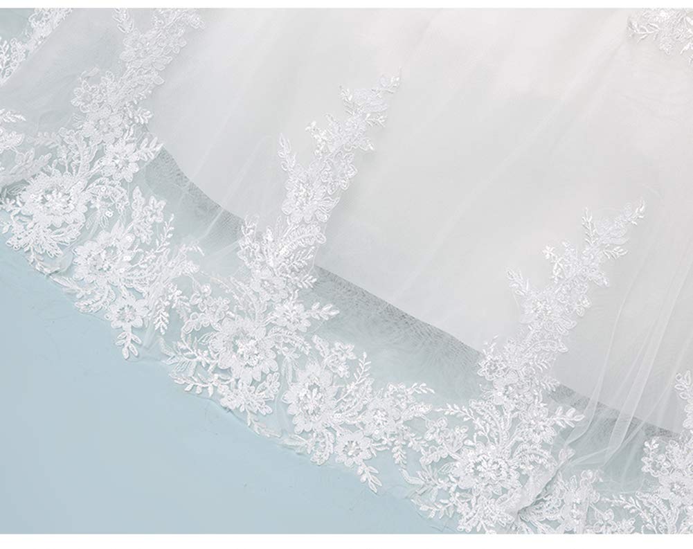 Elegant Off-the-Shoulder Princess Wedding Dress with Lace Applique - White Ball Gown for Brides (2024 Collection) | Perfect for Church Ceremonies, Beach Weddings & Formal Receptions
