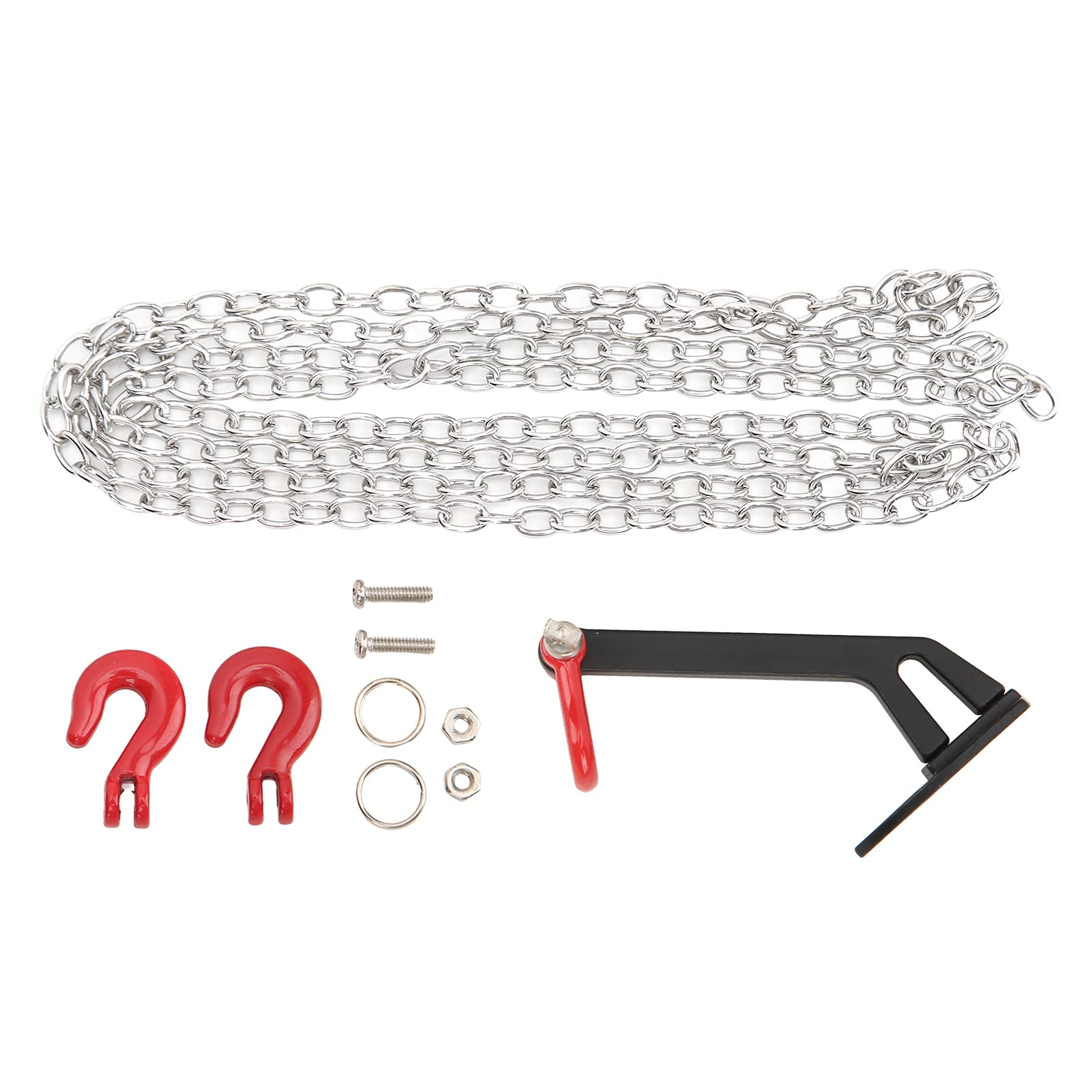 Dilwe RC Trailer Chain Hook Set - 1/10 Scale Crawler Climbing Car Tow Hooks & Chain Accessories (Black) | Perfect for Off-Road RC Simulation & Trailering Scenarios