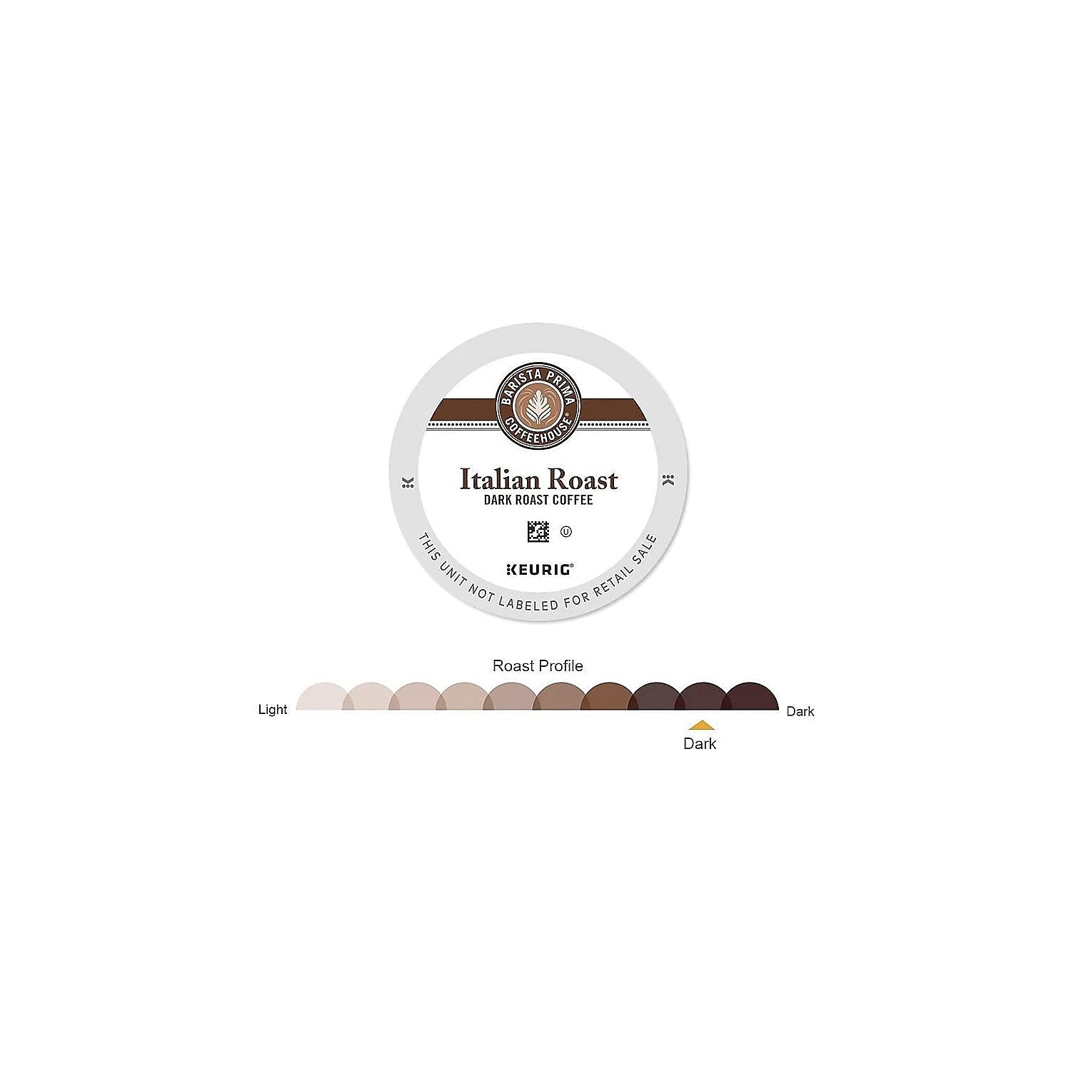 Barista Prima Coffeehouse Italian Roast K-Cup Coffee Pods - 24 Count Box | Dark Roast Coffee for Keurig Brewers | Perfect for Home, Office & Morning Coffee Rituals