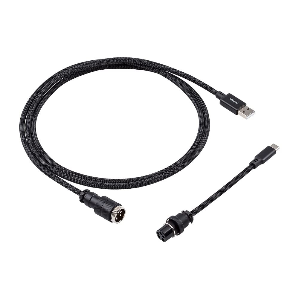 Premium Straight Keyboard Cable - CableMod Pro (Midnight Black, USB-A to USB-C, 5ft/150cm) for Mechanical Gaming Keyboards, Custom PCs & Workstations - Durable Braided USB Cable for Typing, Gaming & Office Setup