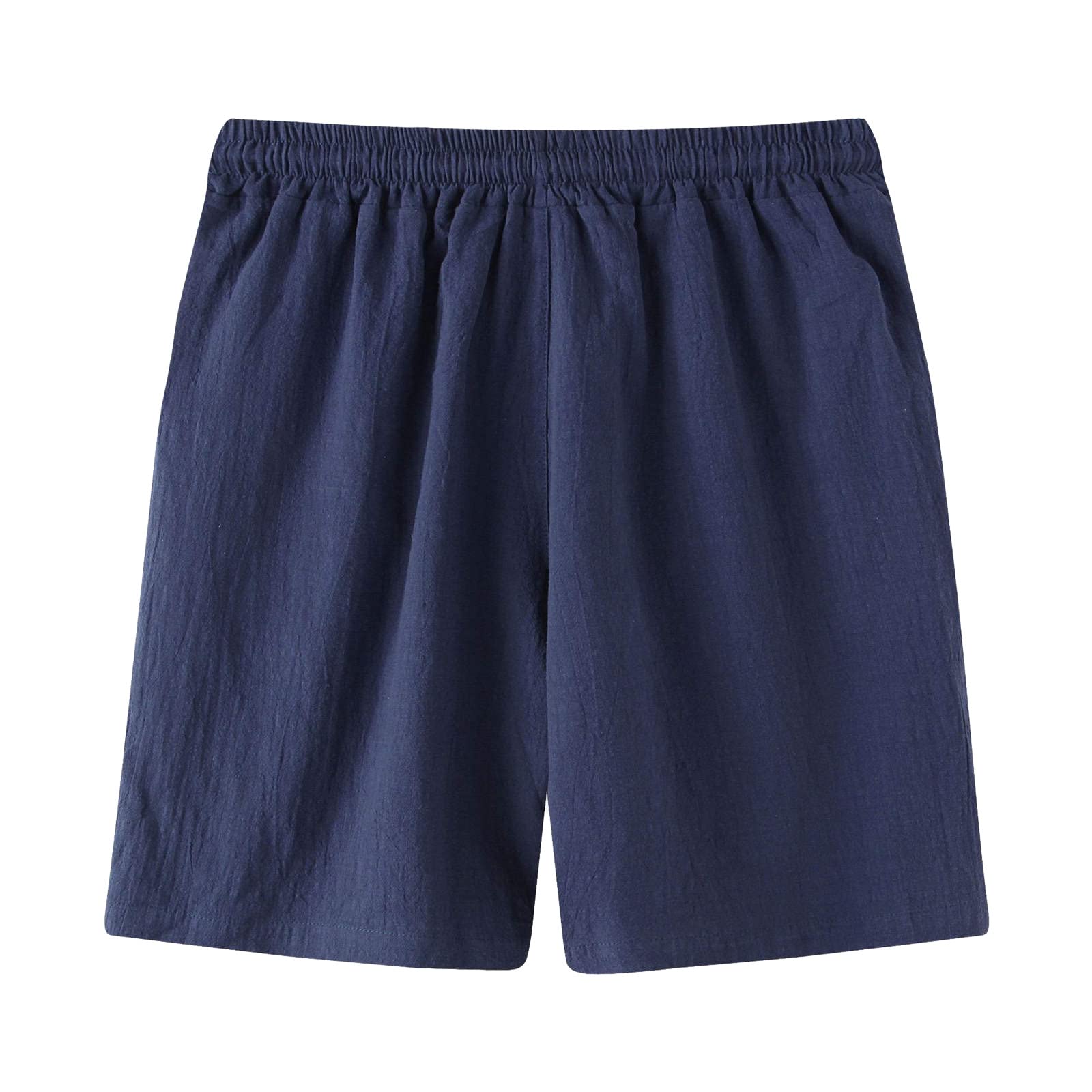 Men's Slim Fit Linen Cotton Shorts - Breathable Solid Color Spring Summer Casual Pants in White | Perfect for Beach, Travel & Outdoor Activities