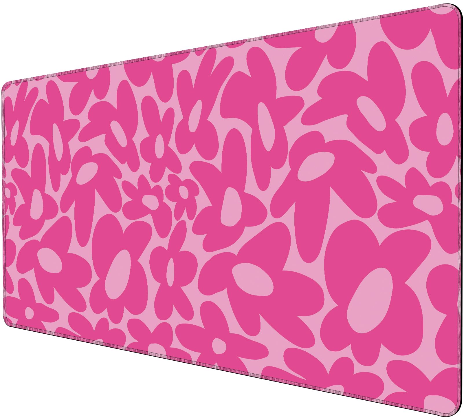 XXL Non-Slip Gaming Mouse Pad with Rubber Base - Waterproof Large Desk Mat for Keyboard & Laptop - Perfect for PC Gaming, Office Work & Home Use - Hot Pink Daisy Design