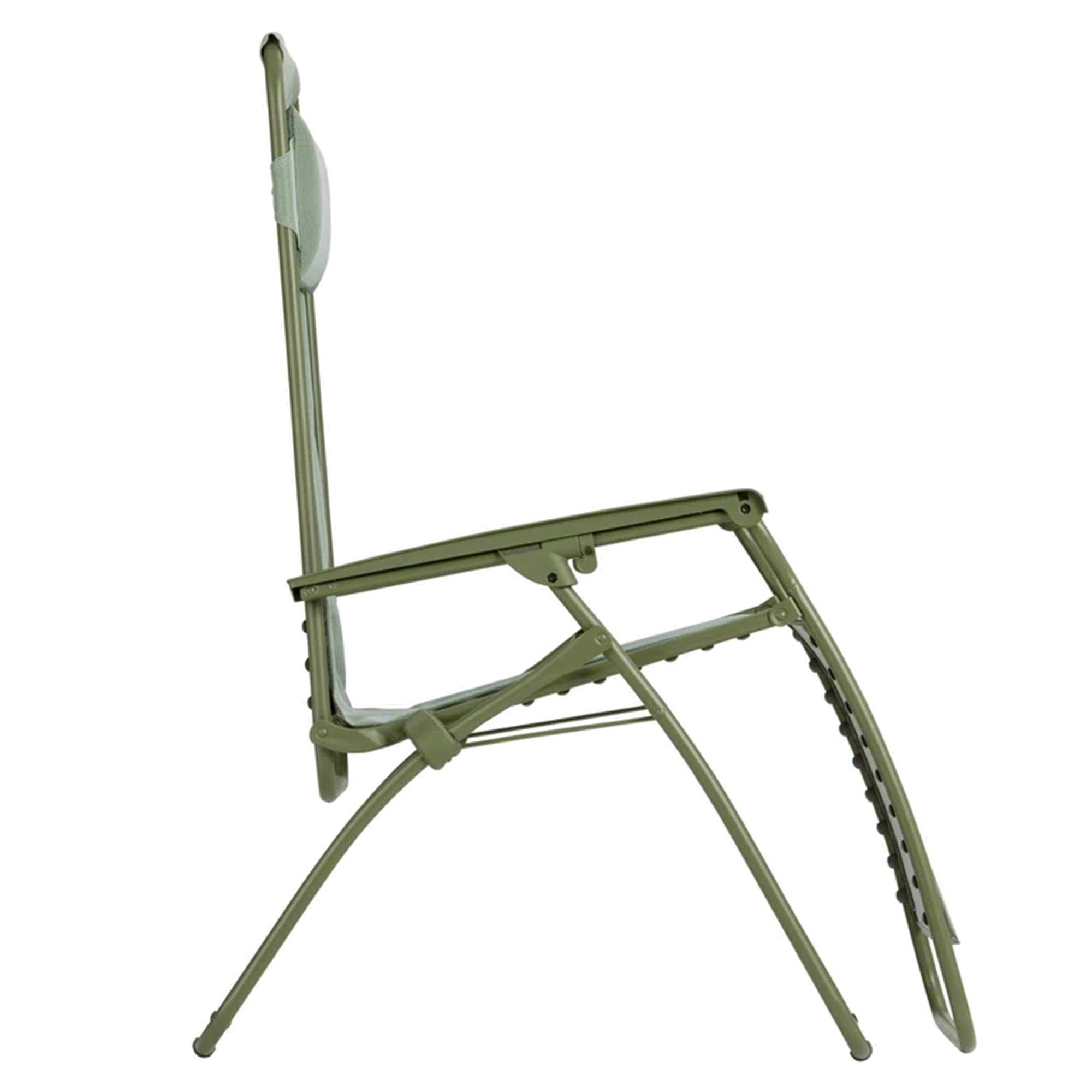 Lafuma R Clip Zero Gravity Chair - Adjustable Reclining Outdoor Lounge Chair with Headrest, Moss Green - Perfect for Patio, Backyard, Beach, and Camping Relaxation