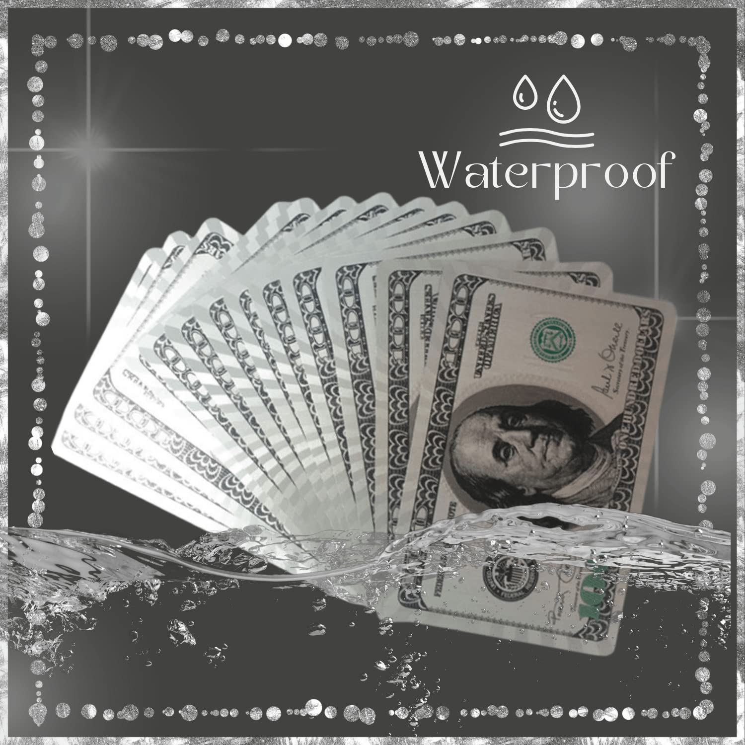Magic Kiss Waterproof Gold & Silver Foil Poker Playing Cards - 3 Decks Plastic Card Set (Gold, Silver, Black) - Perfect for Casino Nights, Poker Parties & Card Magic Tricks