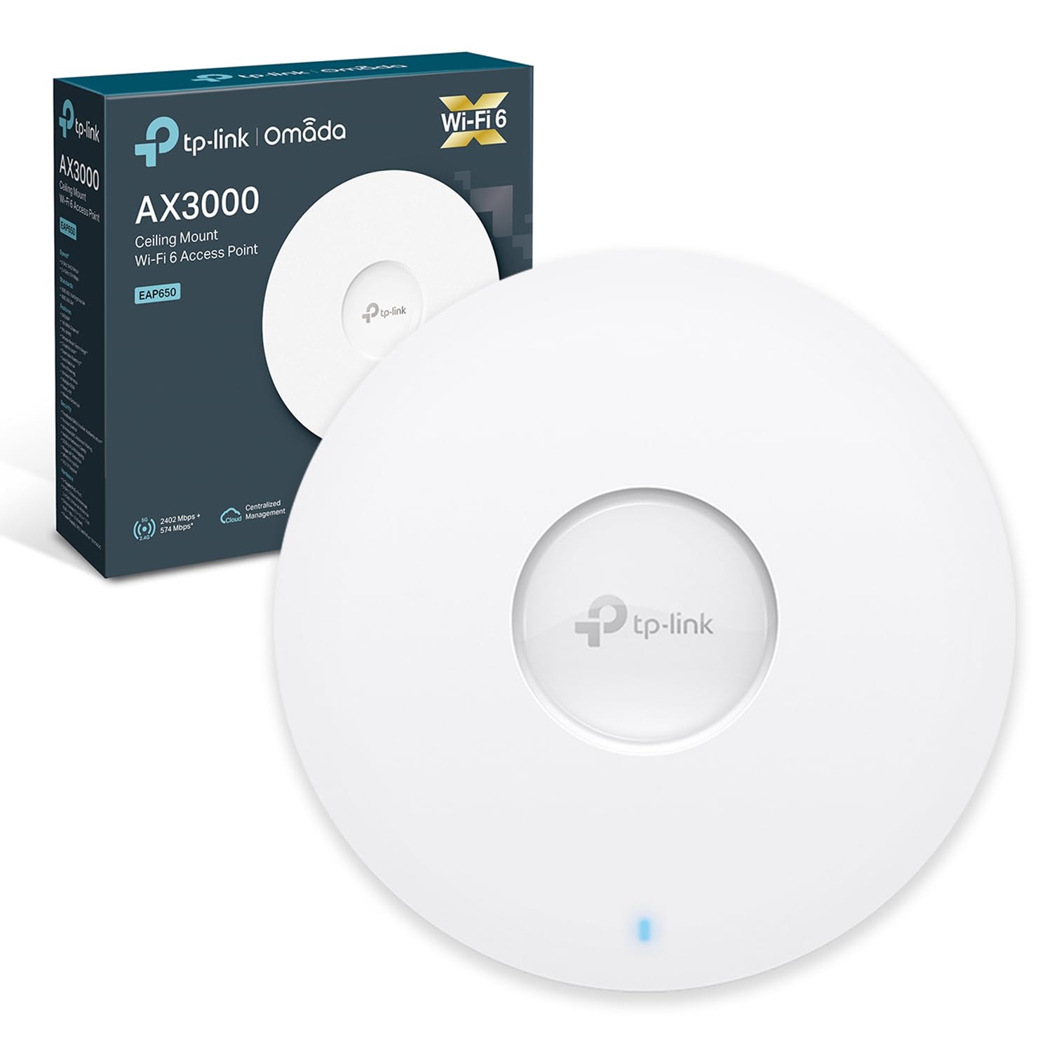 TP-Link EAP650 AX3000 WiFi 6 Ceiling Mount Access Point | Dual Band Gigabit Wireless | 802.3at PoE+ & DC Powered | Seamless Roaming & Extended Range | Easy Wall/Ceiling Installation | Ideal for Offices, Hotels & Large Homes