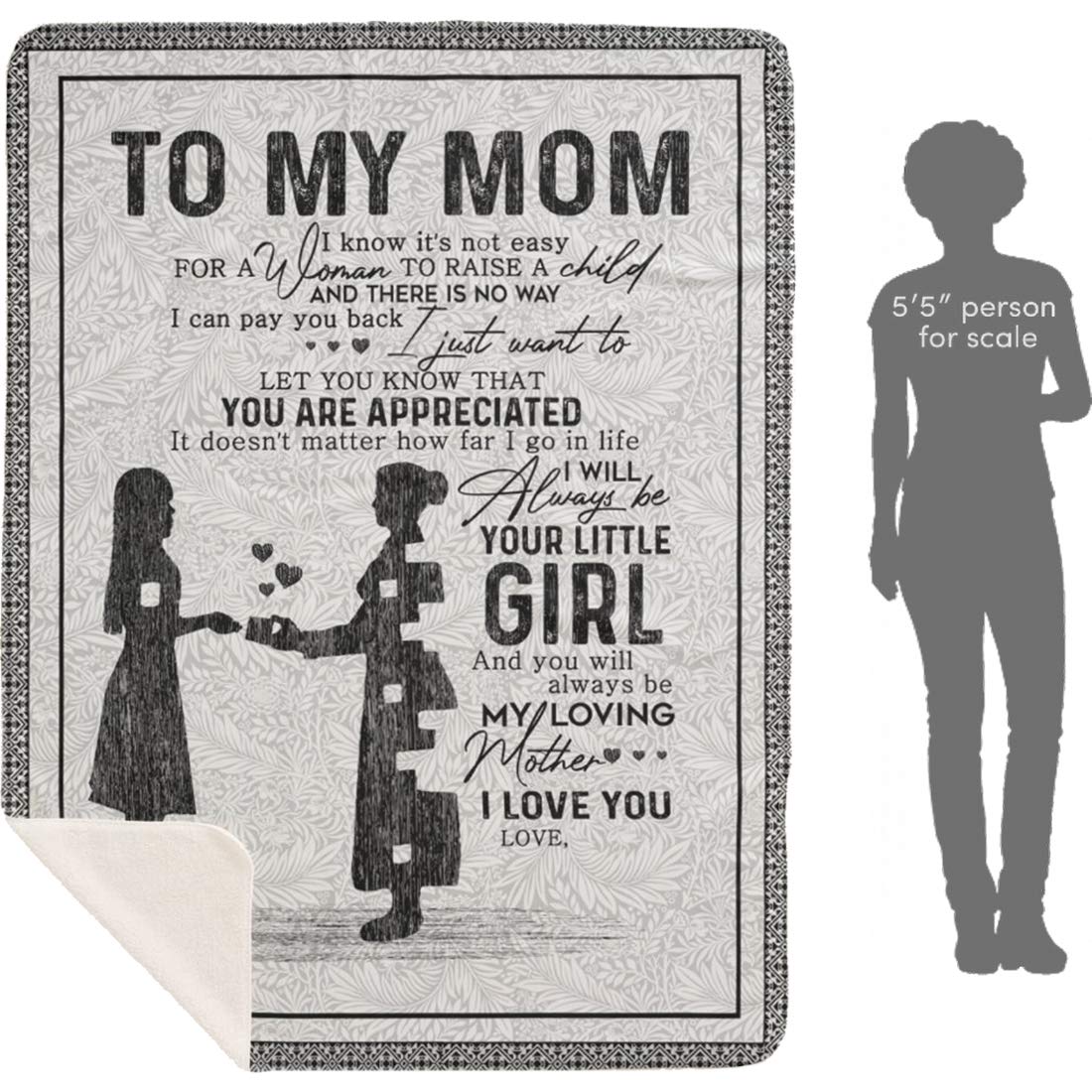 Personalized Mom Blanket Custom with Kids Names - Sherpa Throw Gift for Mother's Day, Birthday - 'To My Mom We Love You' Embroidery - 60