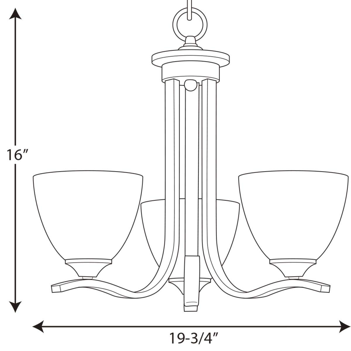 Laird Collection 3-Light Etched Glass Traditional Chandelier in Antique Bronze - Elegant Dining Room Lighting Fixture for Classic Home Decor