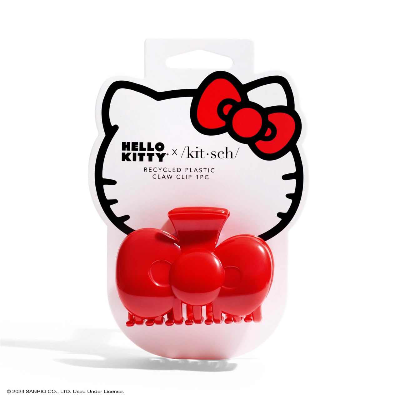 Hello Kitty x Kitsch Hair Clips for Women - Durable Strong Hold Hair Claw Clips for Girls (Red Bow, 1pc) - Cute Hair Accessories for School, Work & Everyday Styling