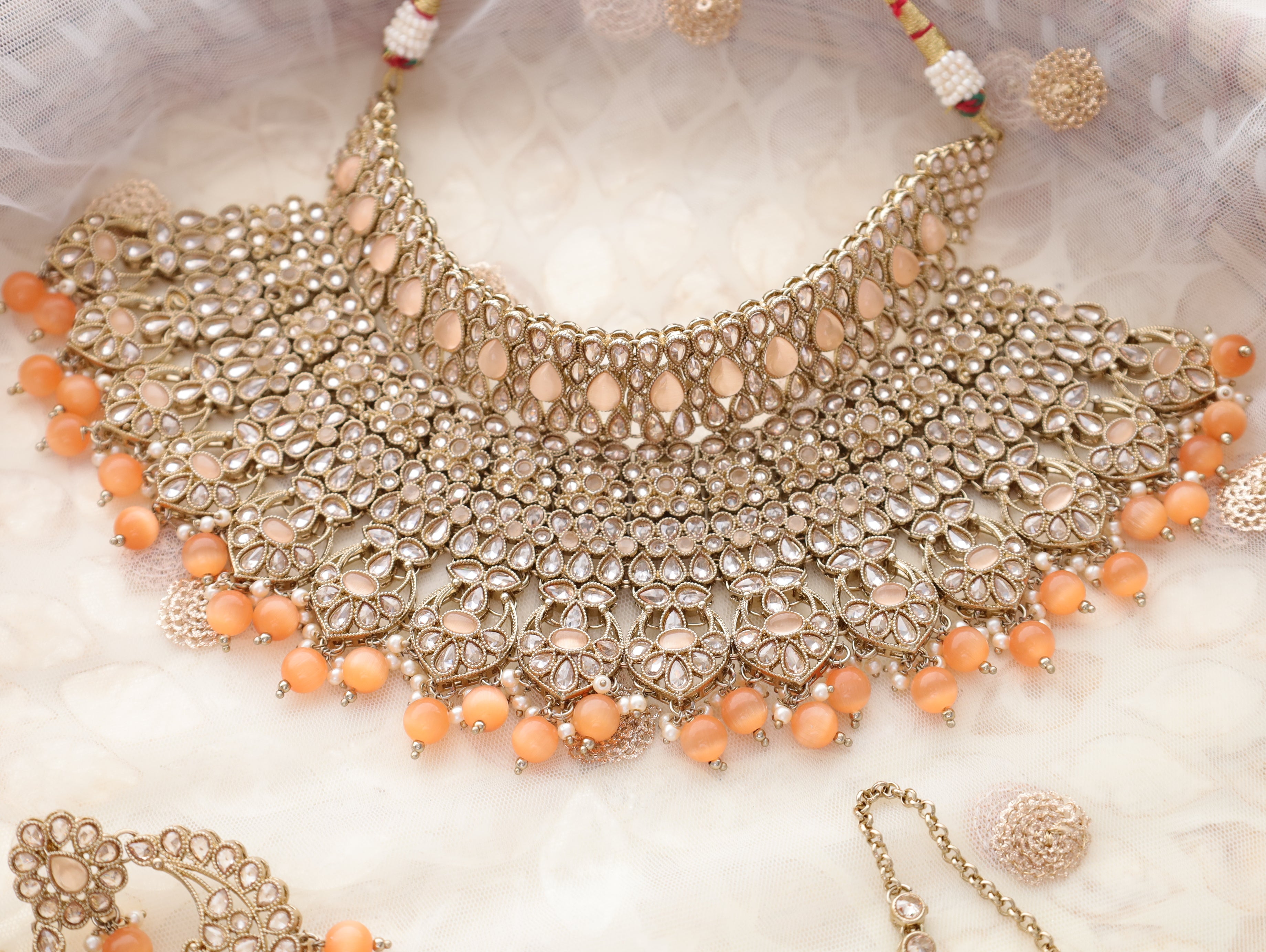 Exquisite Kriti Polki Jewelry Set | Authentic Indian Bridal Necklace & Earrings | Perfect for Weddings, Festivals & Special Occasions