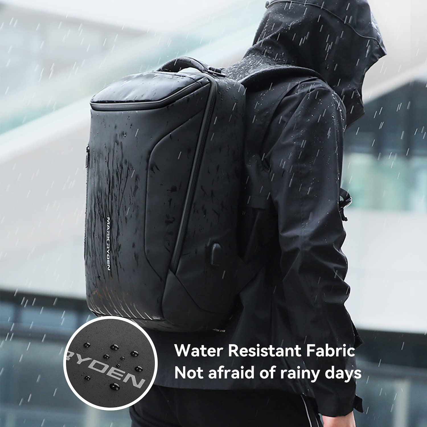 MUZEE Business Backpack for Men - Waterproof Travel Laptop Backpack with USB Charging Port, Fits 17 Inch Laptop & Tech Accessories - Perfect for Office Commute, Business Trips & College Use
