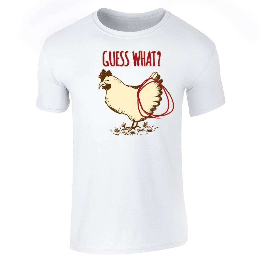 Funny 'Guess What? Chicken Butt' Graphic T-Shirt for Men - Trendy Humor Tee for Casual Wear, Parties & Gifts | Pop Threads
