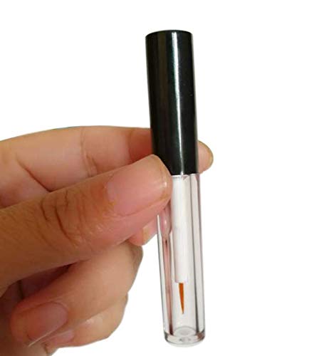6Pcs 5ML Empty Clear Plastic Eyeliner Tubes with Black Lids & Rubber Plugs - Refillable Mascara Bottles for Eyelash Growth Oil, Eye Gloss & Makeup Storage | Perfect for DIY Beauty, Salon Use & Travel Toiletry Kits